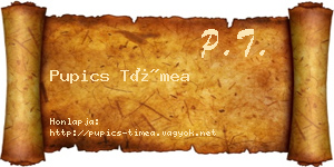 Pupics Tímea névjegykártya
